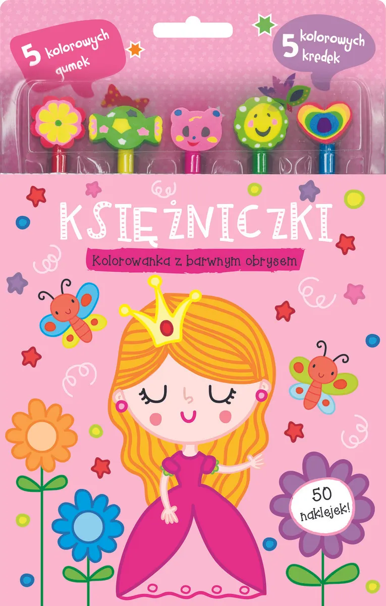 Księżniczki. Kolorowanka z barwnym obrysem