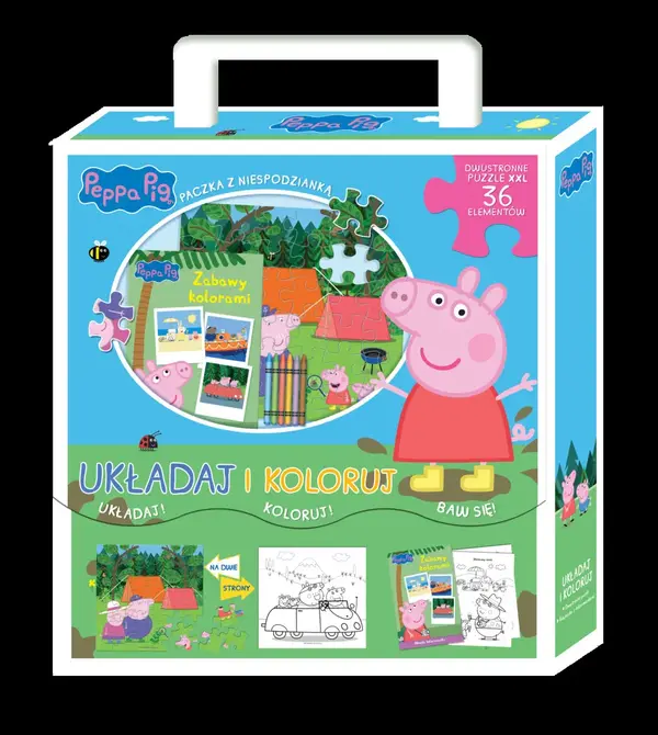 Peppa Pig. Układaj i koloruj. Zabawa kolorami