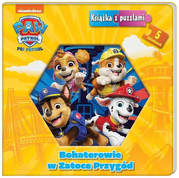 Bohaterowie w Zatoce Przygód. Psi Patrol. Książka z puzzlami