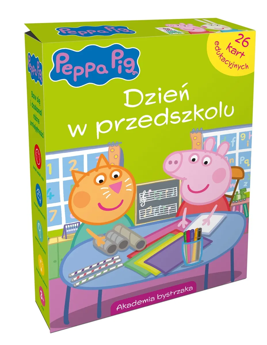 Świnka Peppa. Dzień w przedszkolu. Karty edukacyjne w pudełku