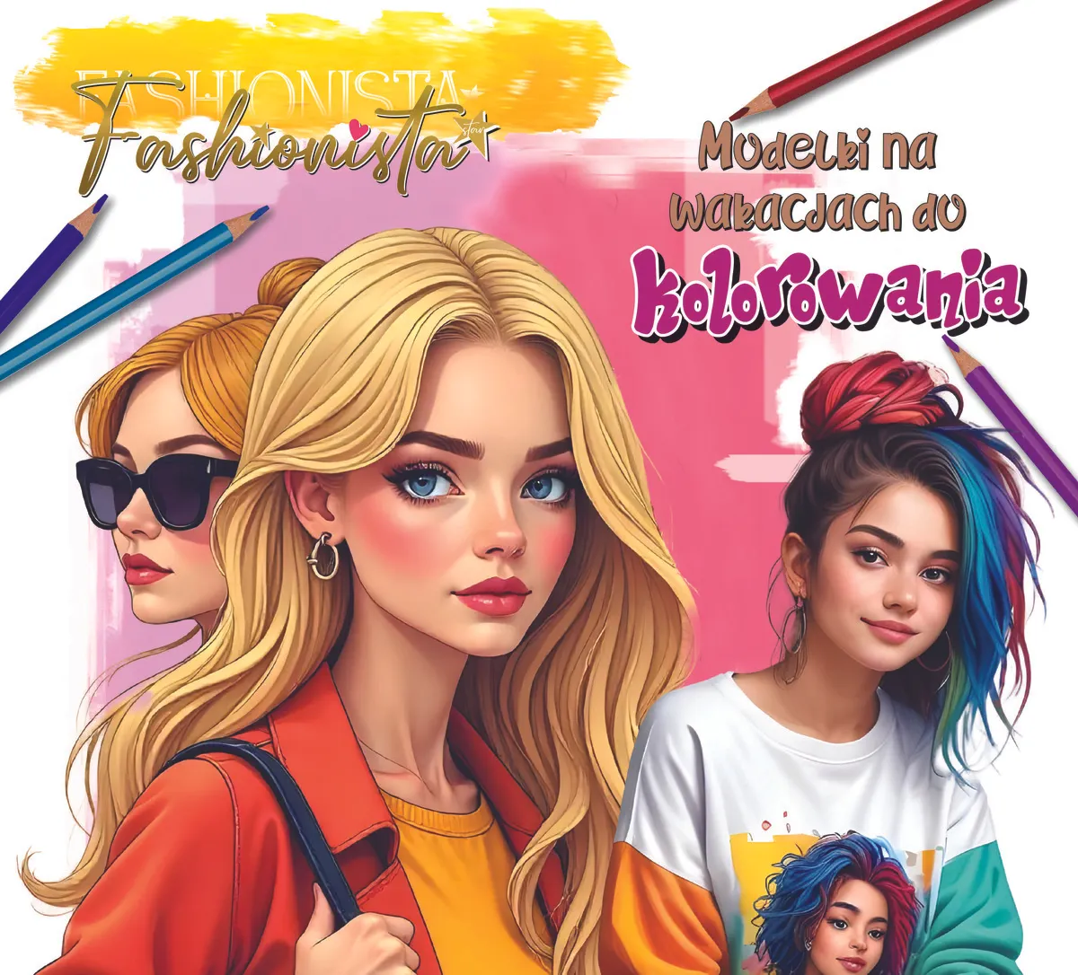 Fashionista. Modelki na wakacjach do kolorowania