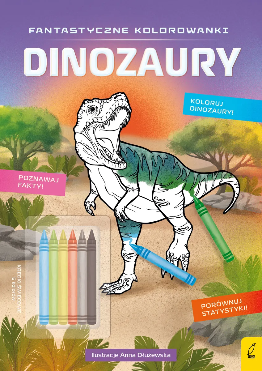 Dinozaury. Fantastyczne kolorowanki z kredkami