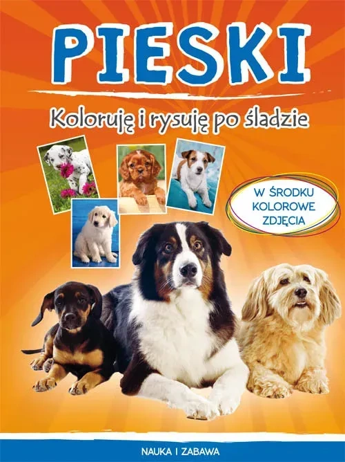 Pieski. Koloruję i rysuję po śladzie