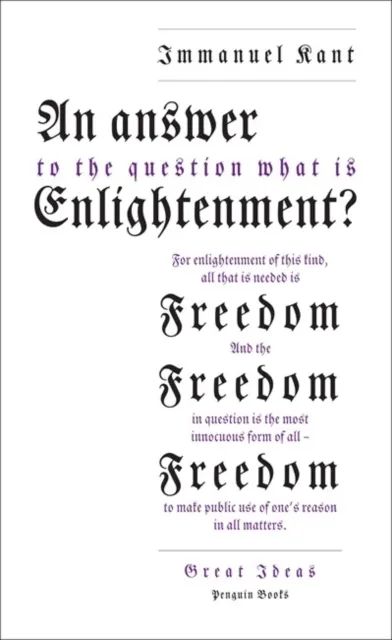 Answer to the question: 'What is Enlightenment?'