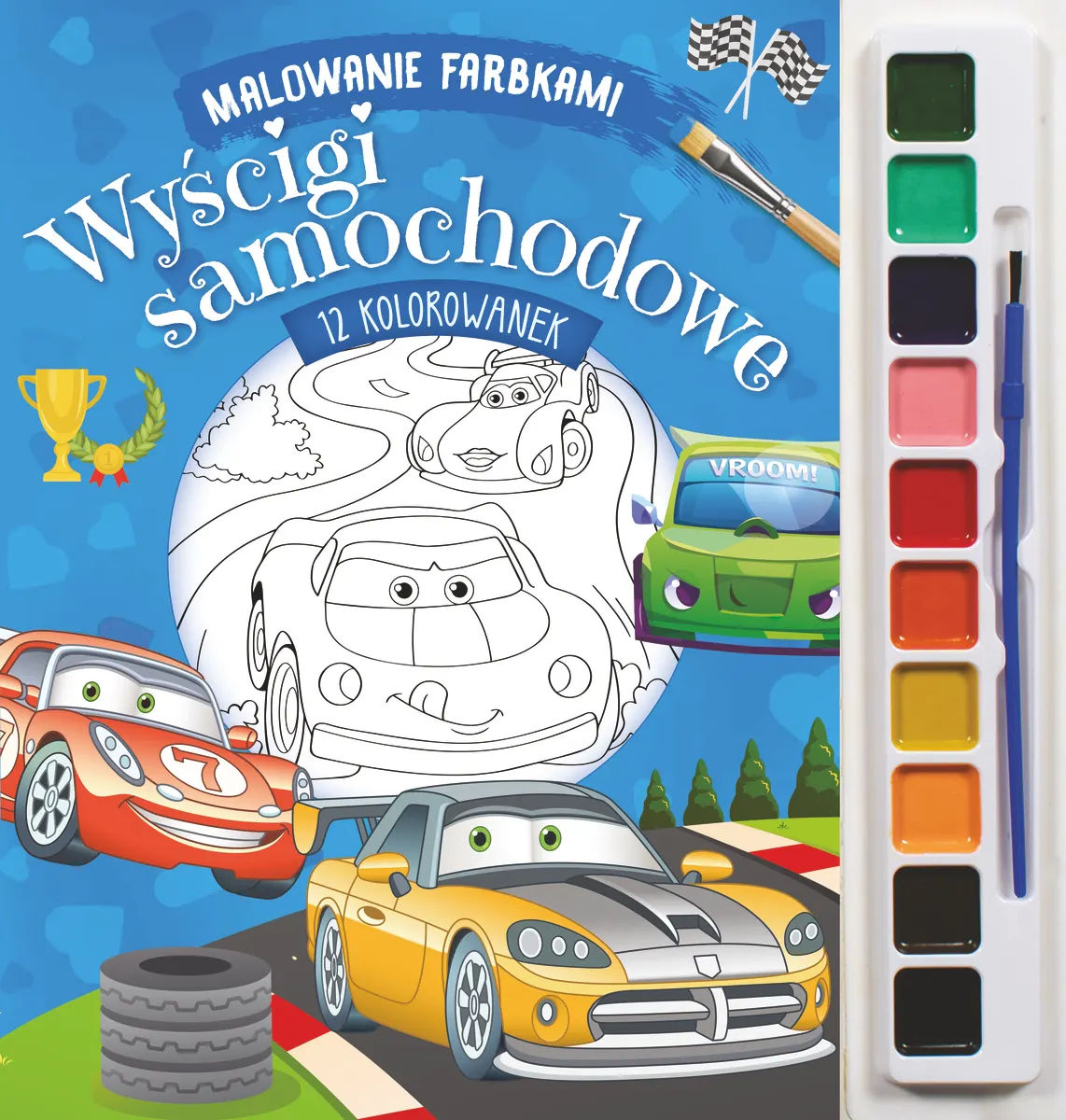Malowanie farbkami. Wyścigi samochodowe
