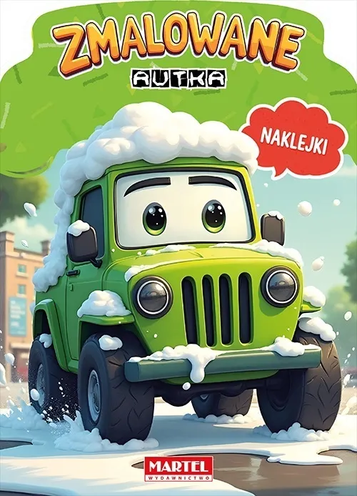 Zmalowane autka. Kolorowanka z naklejkami