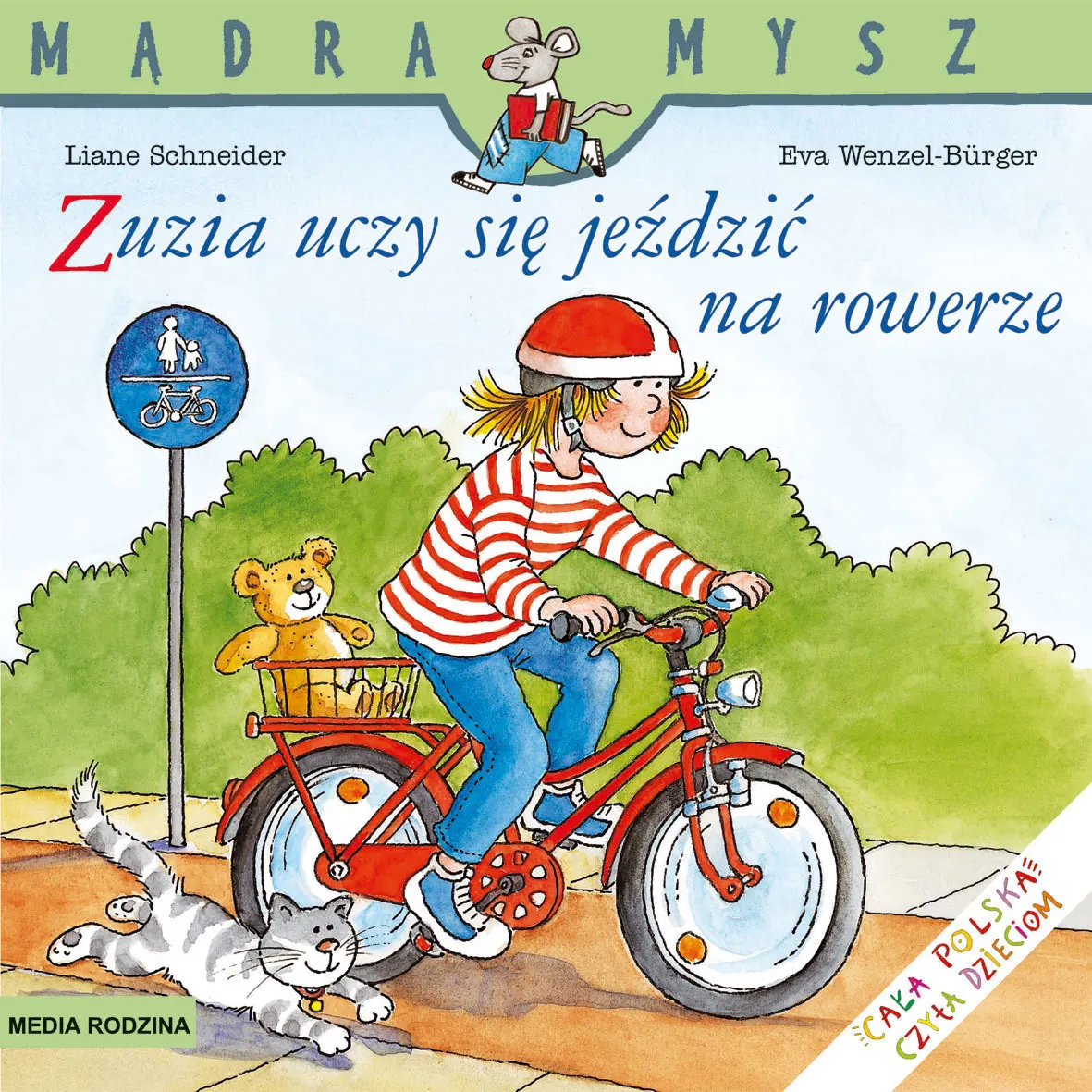 Zuzia uczy się jeździć na rowerze
