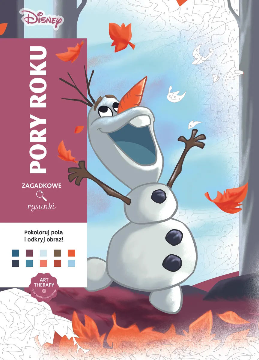 Art therapy. Kolorowanka antystresowa. Disney. Pory roku. Zagadkowe rysunki