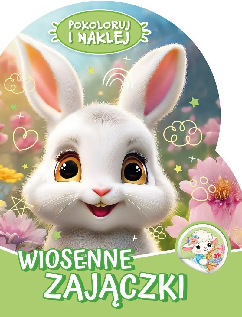 Wiosenne zajączki. Pokoloruj i naklej