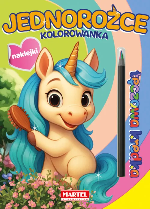 Tęczowa kredka. Jednorożce z naklejkami