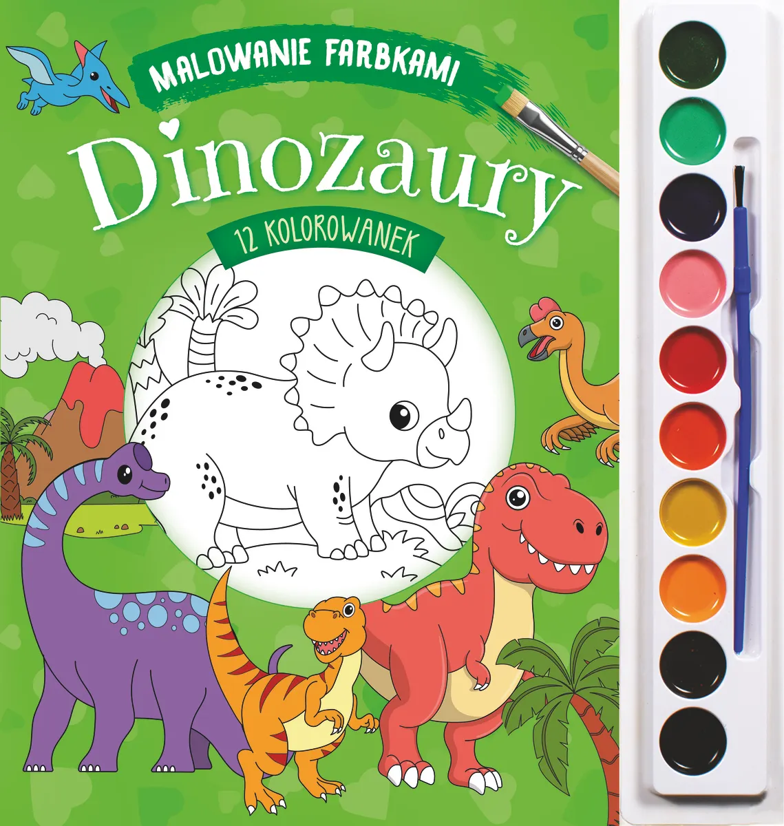 Malowanie farbkami. Dinozaury