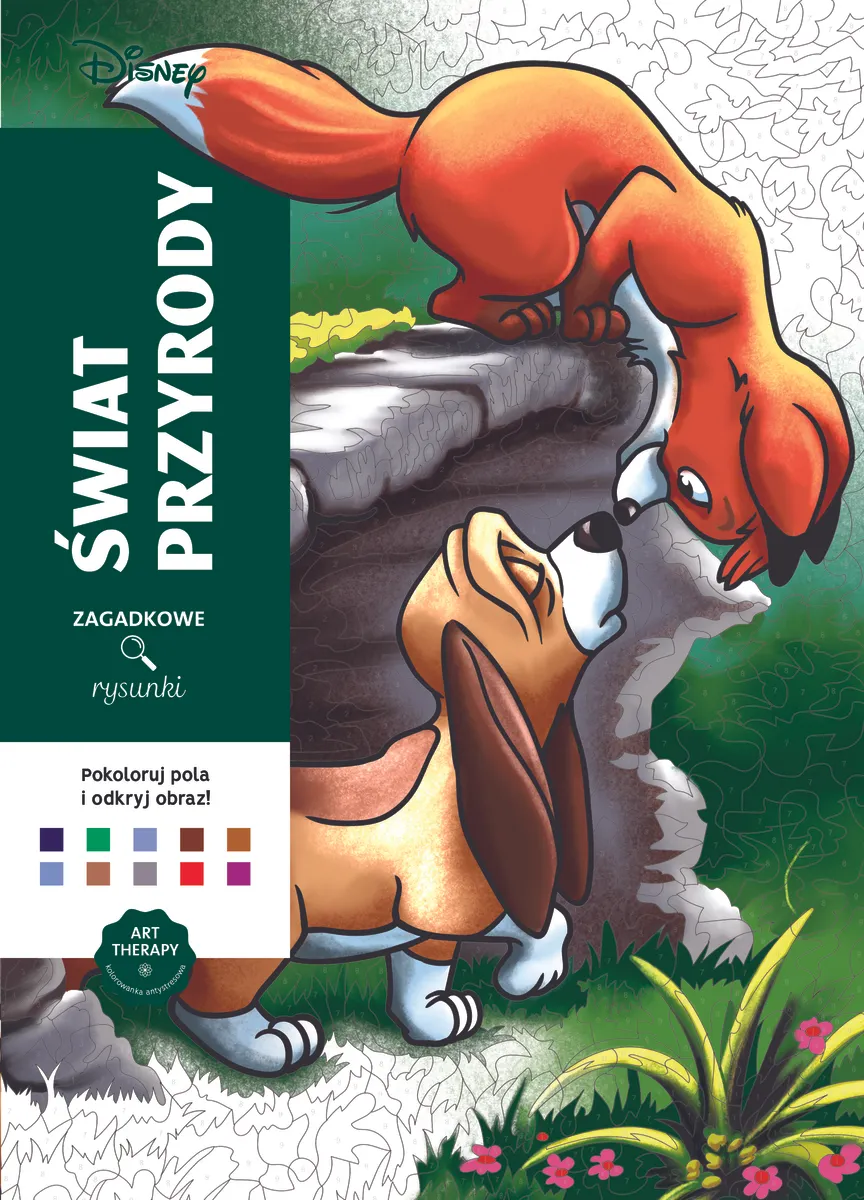 Art therapy. Kolorowanka antystresowa. Disney. Świat przyrody. Zagadkowe rysunki