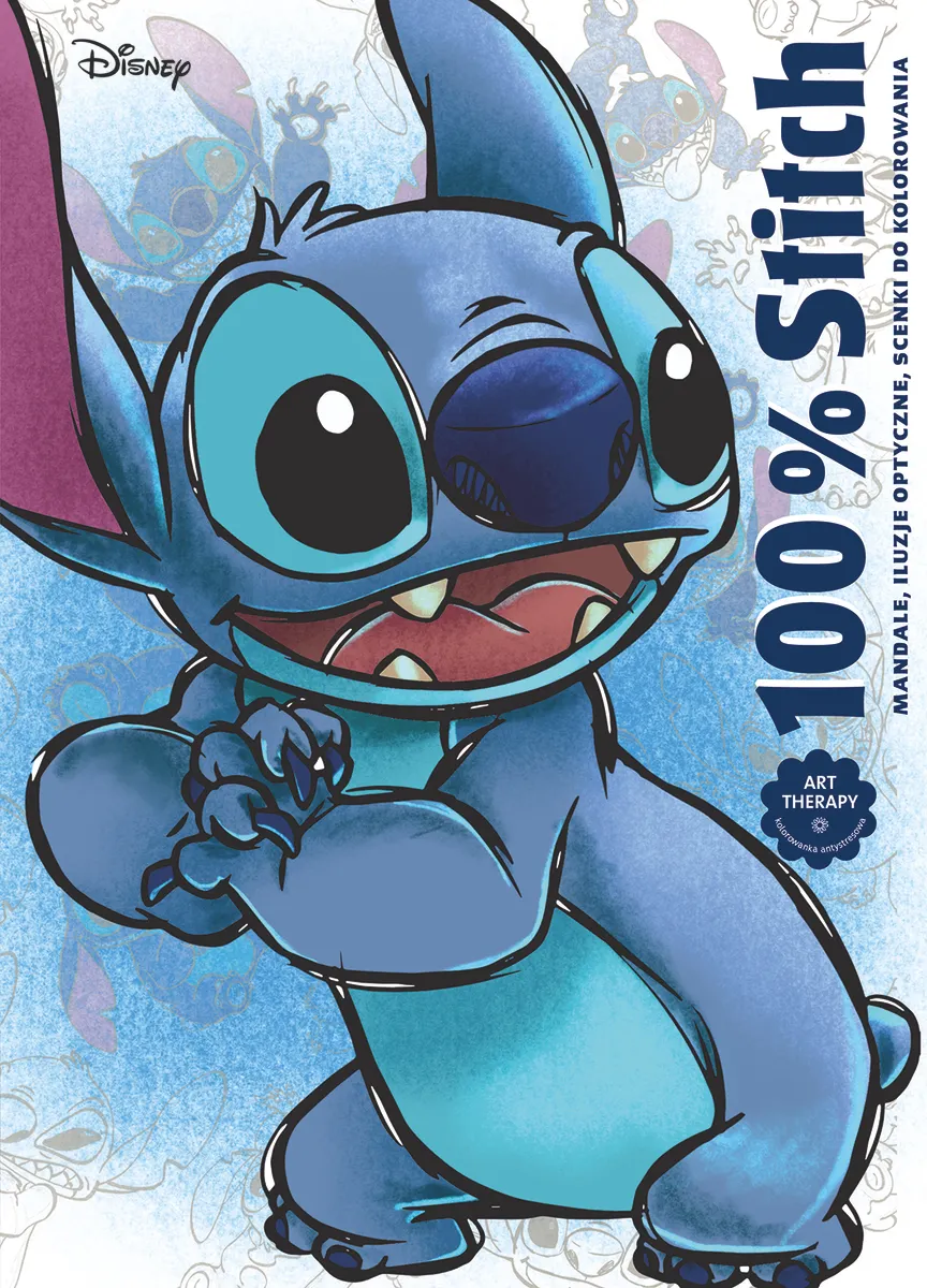 100% Stitch. Mandale, iluzje optyczne, scenki do kolorowania. Art therapy. Disney