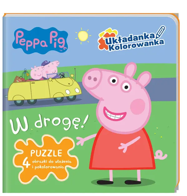 Peppa Pig. Układanka kolorowanka. W drogę