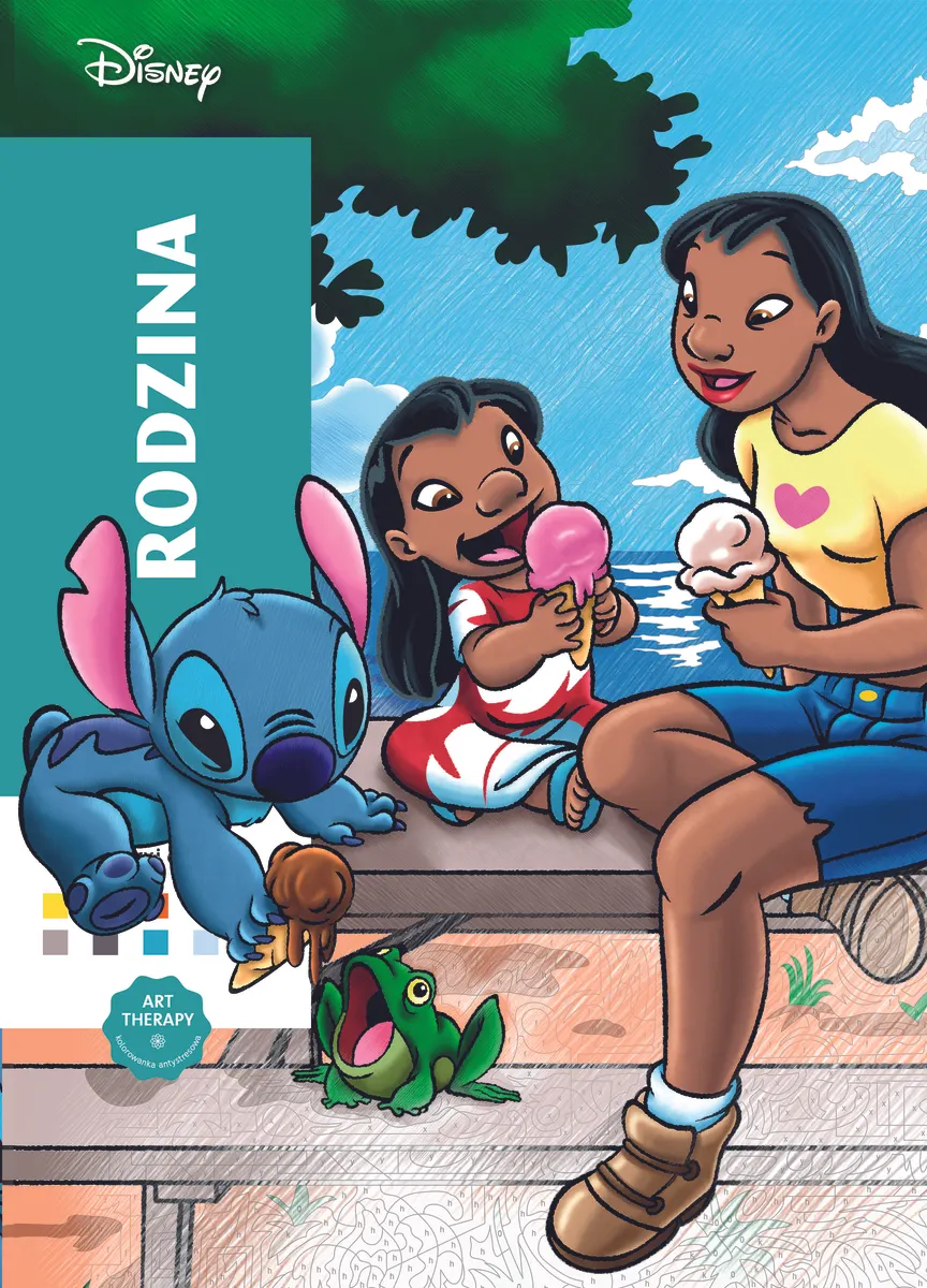 Art therapy. Kolorowanka antystresowa. Disney. Rodzina. Zagadkowe rysunki