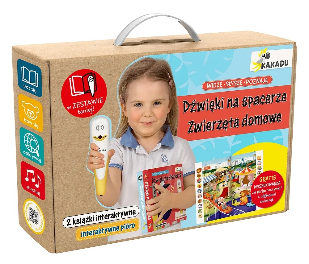 Mówiąca książka interaktywna „Widzę, słyszę, poznaję. Dźwięki na spacerze i Zwierzęta domowe”